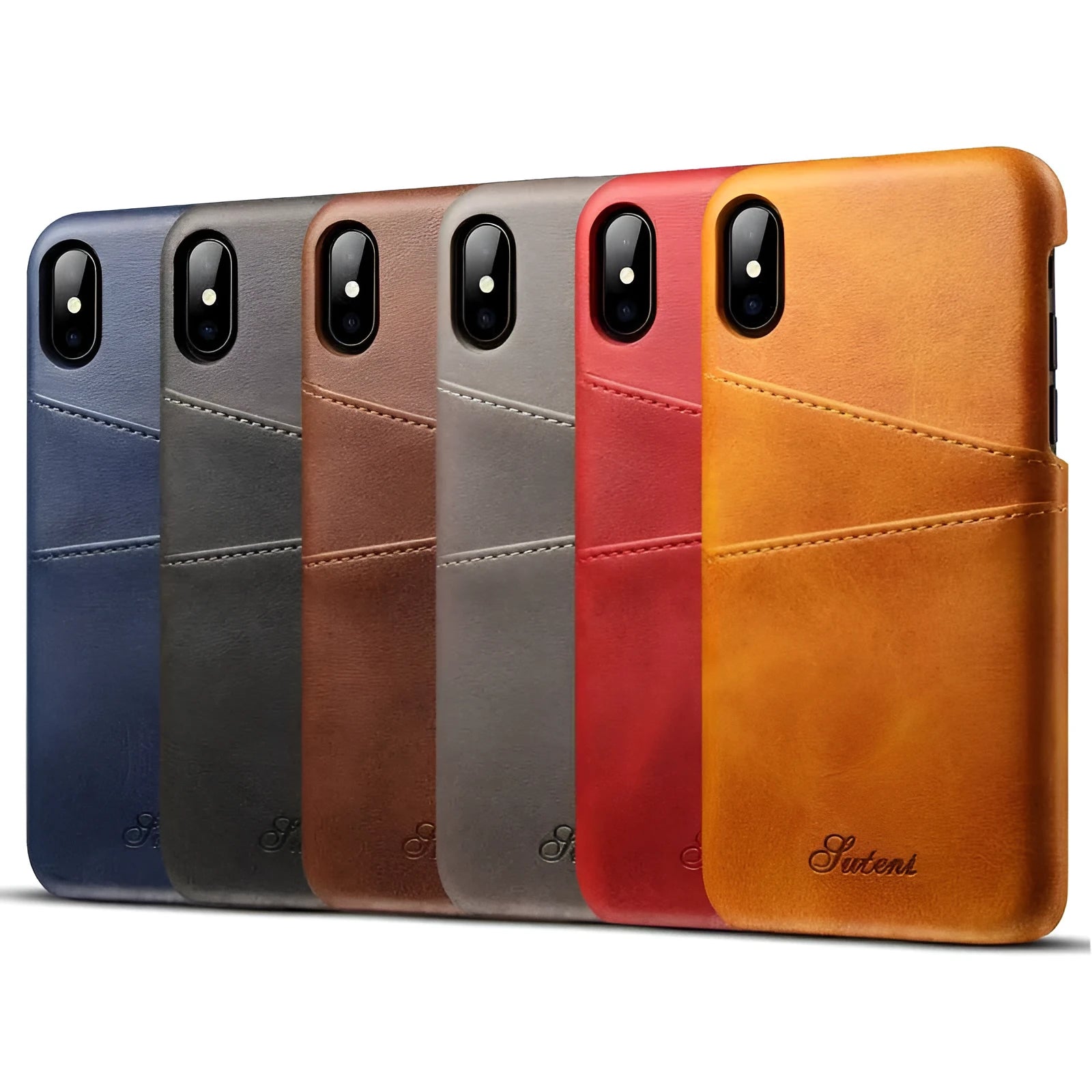 Leather business phone case compatible with Apple iPhone X to 11 series, black colour, back cover style