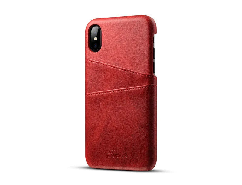 Leather business phone case compatible with Apple iPhone X to 11 series, black colour, back cover style
