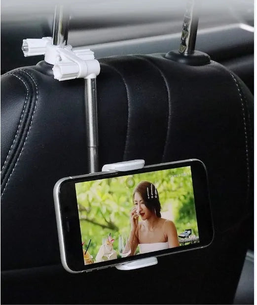 Car mobile phone holder clipped to rearview mirror with telescopic arm