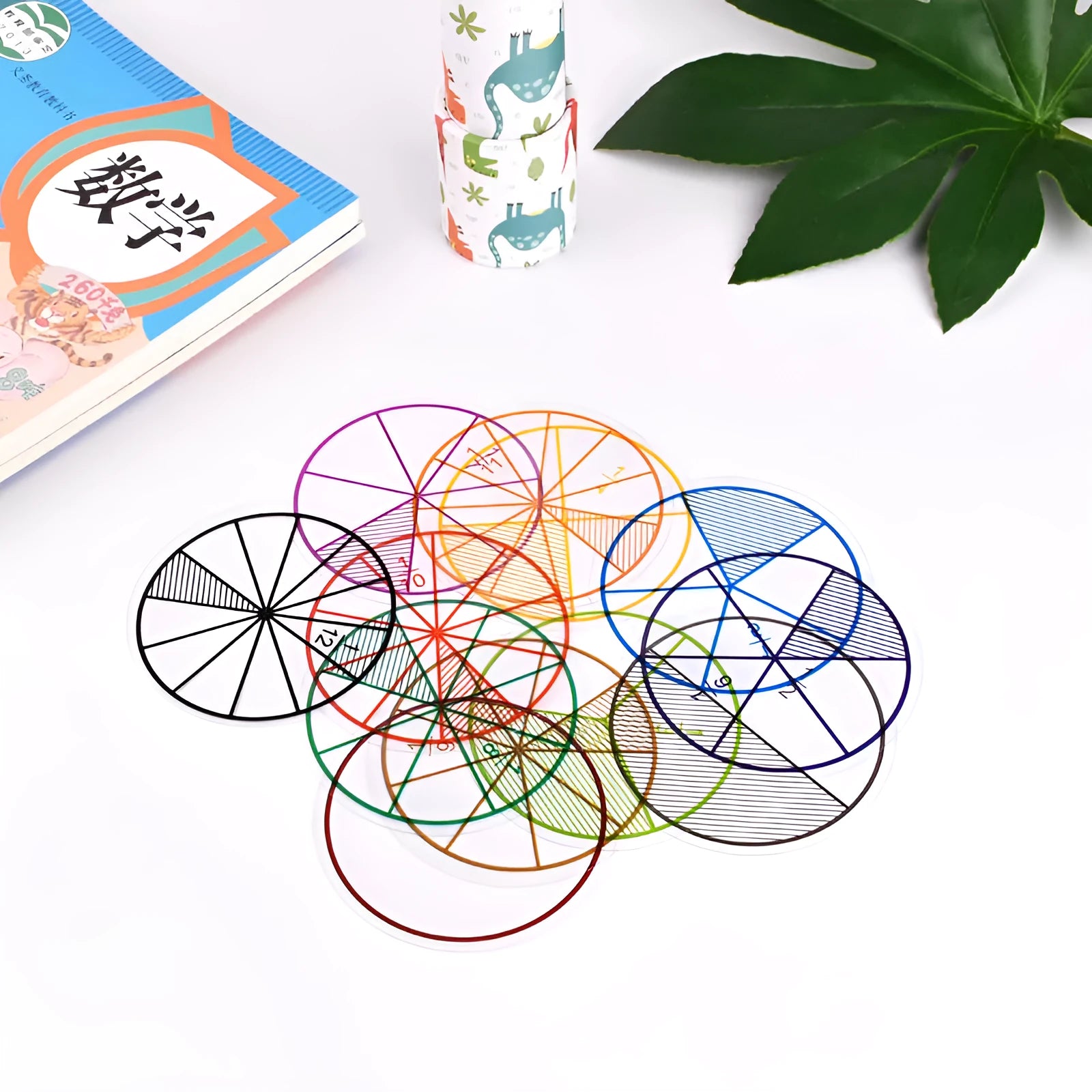 Fraction plate and circle teaching aids set for primary school maths visual learning