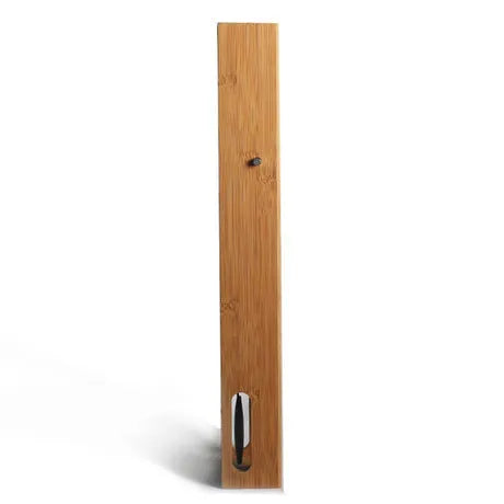 Rectangular bamboo craft wall clock wood colour with number display for living room
