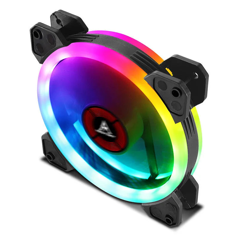 Camouflage pattern 12cm PC chassis fan with RGB LEDs and hydraulic bearing design