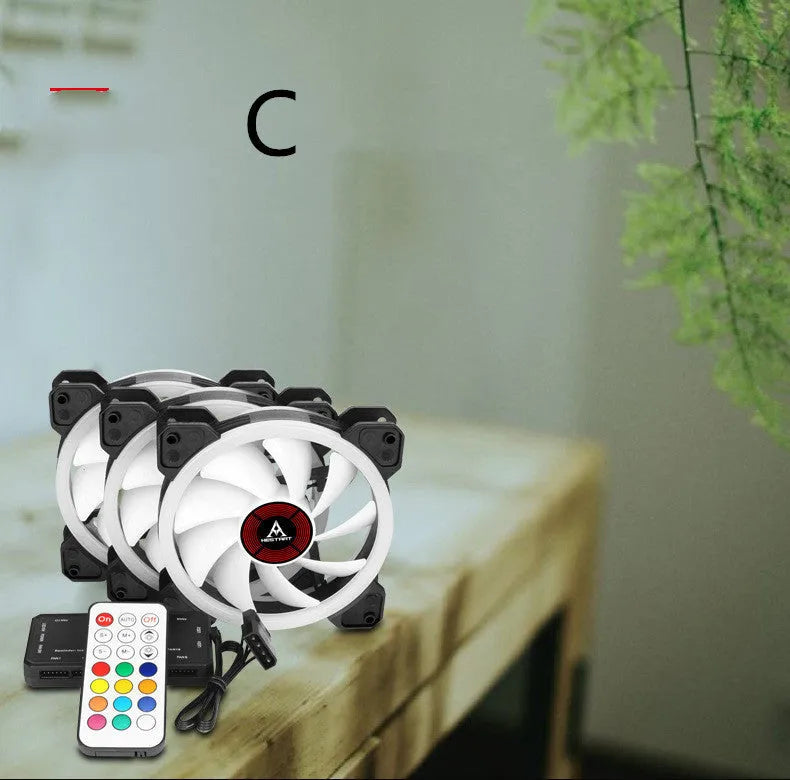 Camouflage pattern 12cm PC chassis fan with RGB LEDs and hydraulic bearing design