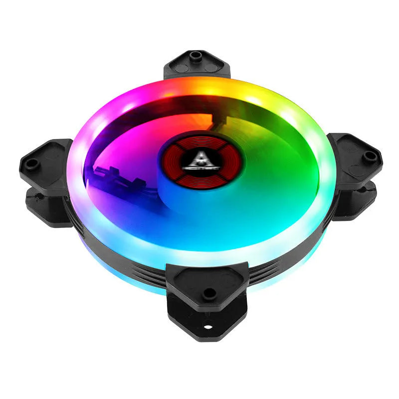 Camouflage pattern 12cm PC chassis fan with RGB LEDs and hydraulic bearing design