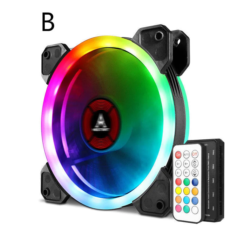 Camouflage pattern 12cm PC chassis fan with RGB LEDs and hydraulic bearing design