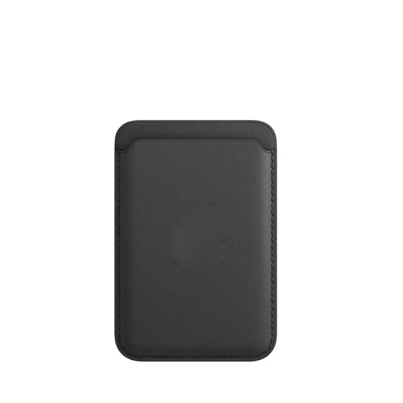 Slim PU leather iPhone case with integrated magnetic card holder in multiple colour options.