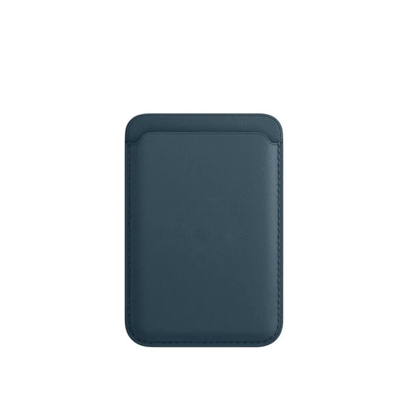 Slim PU leather iPhone case with integrated magnetic card holder in multiple colour options.