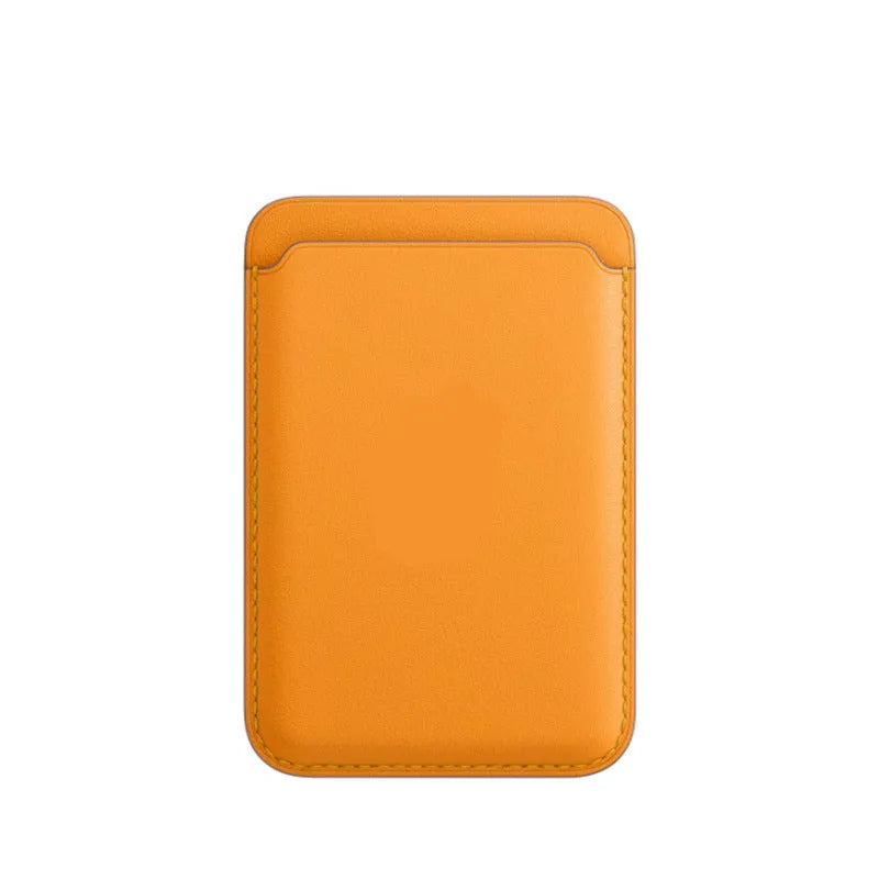 Slim PU leather iPhone case with integrated magnetic card holder in multiple colour options.