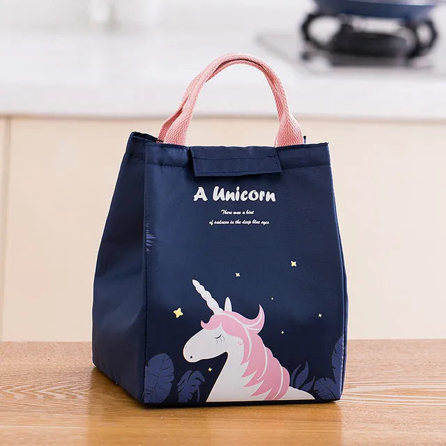 Portable thermal insulation lunch box bag with Oxford cloth construction in multiple colour patterns