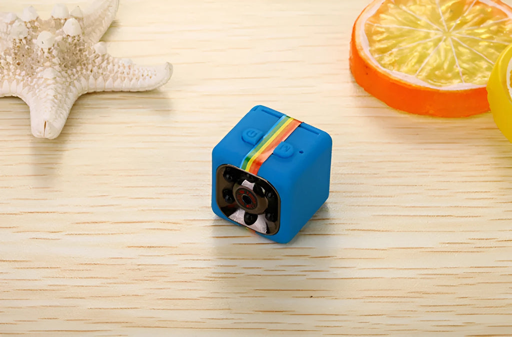 Miniature 22mm HD night vision camera with frosted plastic body and infrared lens