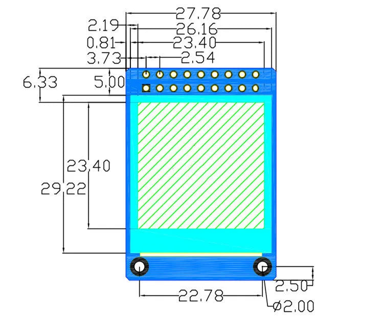1.3 inch square IPS LCD display module with 240x240 resolution and 18-pin interface