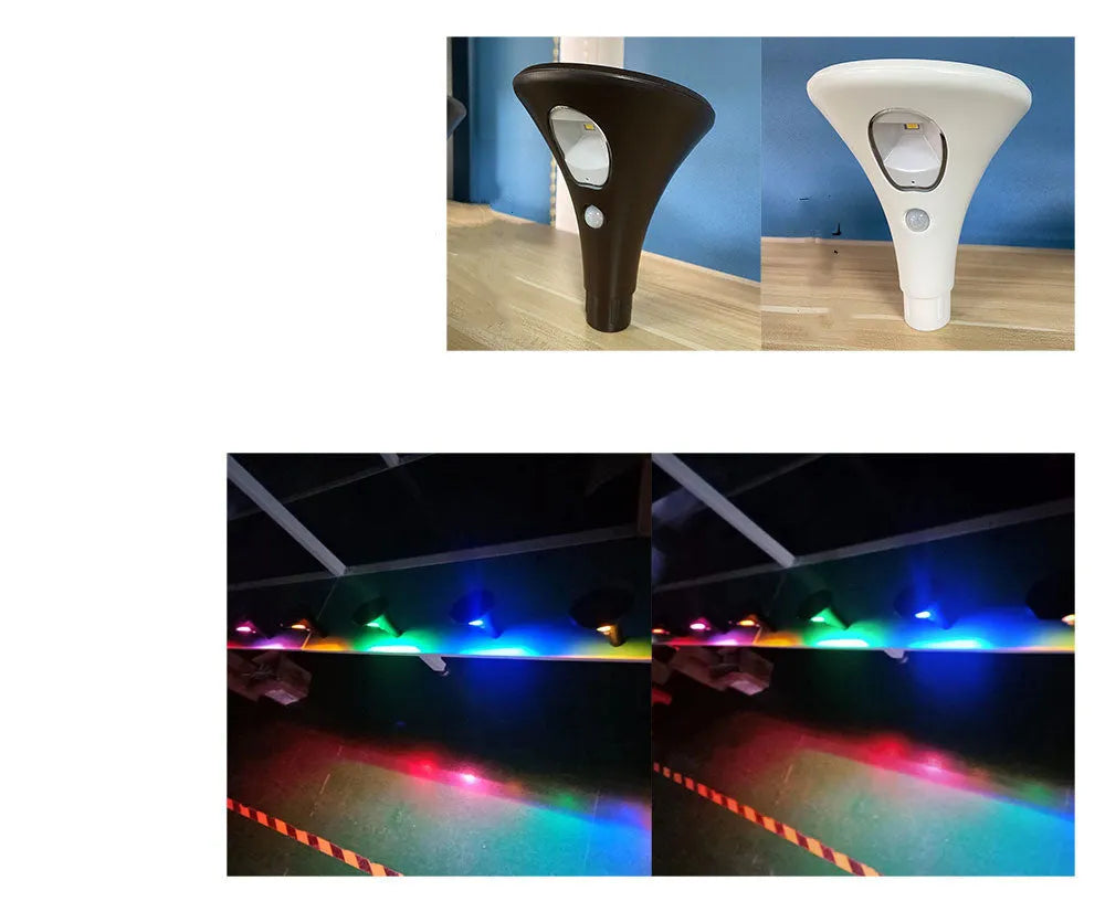 Solar induction ground plug light with lamp pole for outdoor garden installation