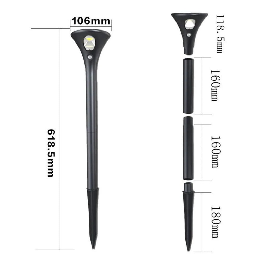 Solar induction ground plug light with lamp pole for outdoor garden installation