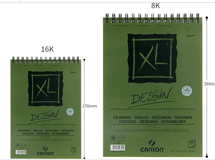 Green paper cover spiral bound water soluble colour pencil sketchbook 8K size 270x390mm