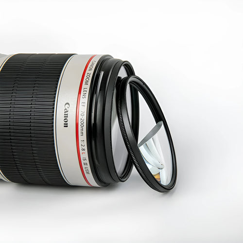 77mm split focus half moon mirror filter for SLR cameras with microfiber cloth and shockproof bag