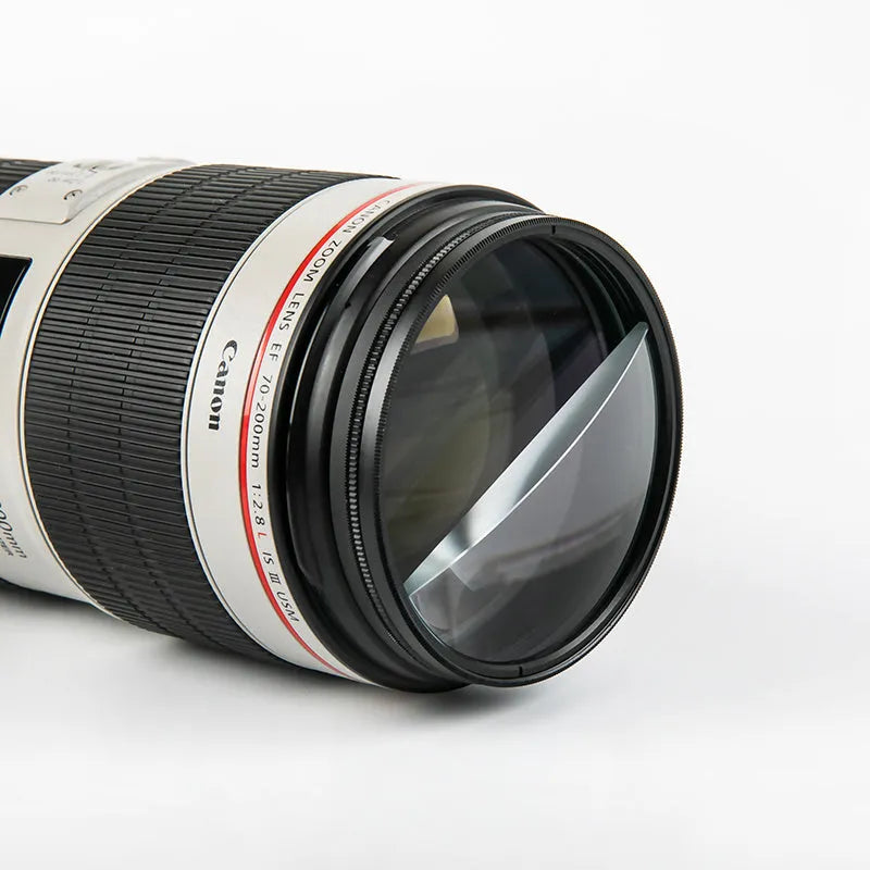 77mm split focus half moon mirror filter for SLR cameras with microfiber cloth and shockproof bag