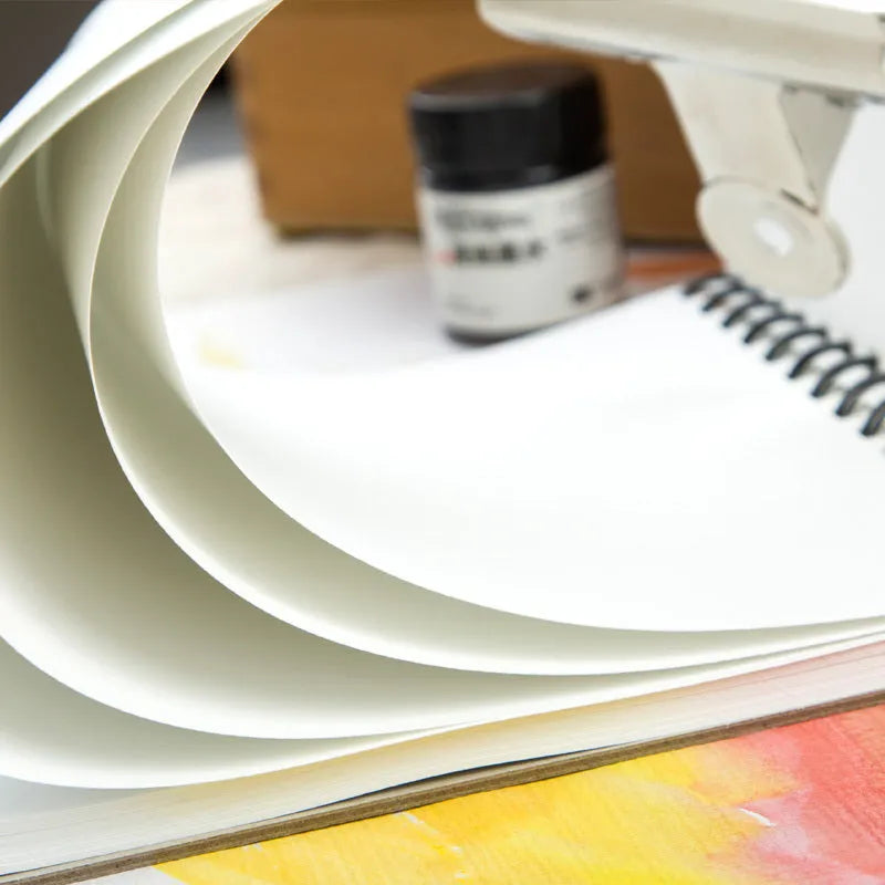 Green paper cover spiral bound water soluble colour pencil sketchbook 8K size 270x390mm