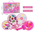 Kids Cosmetics Make Up Set in a plastic case with colourful washable makeup items arranged inside
