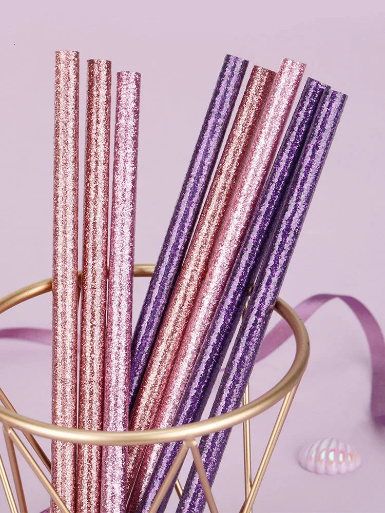 Mixed colour HB pencil pack in display box with writing test rod, purple glitter and pale pink options