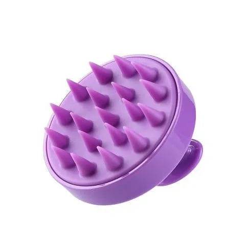 Silicone shampoo brush scalp massage comb 8x8x7cm in black