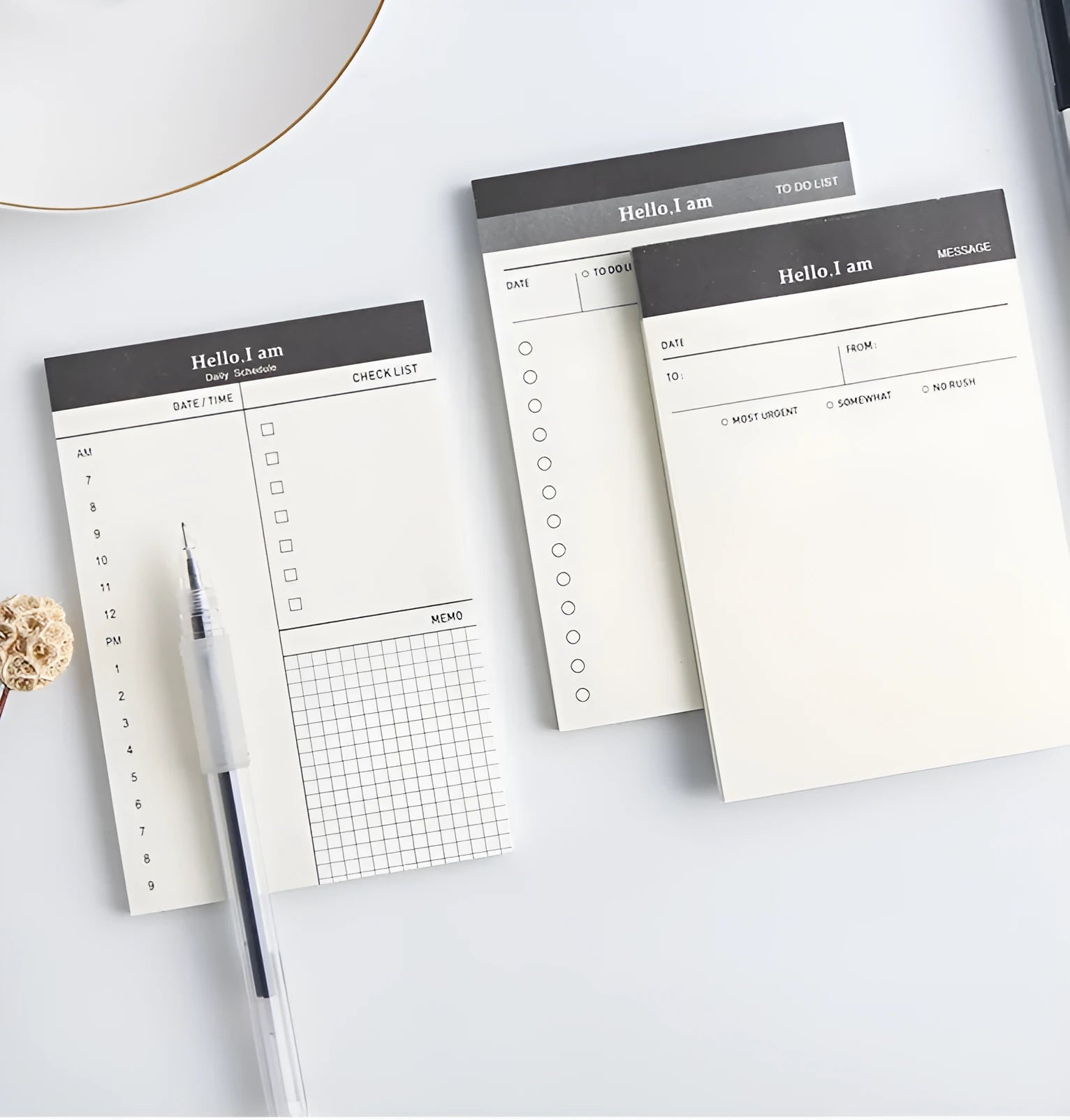 Paper tear pad business day planner notepad with daily plan cover and 52 pages