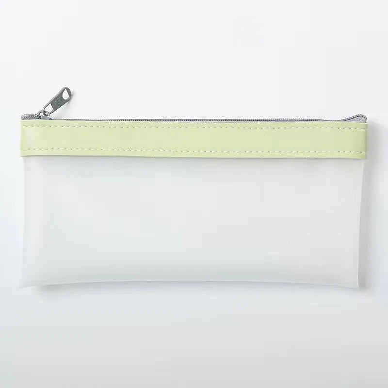 Junior high school high-value pencil case large capacity TPU stationery bag in beige colour option