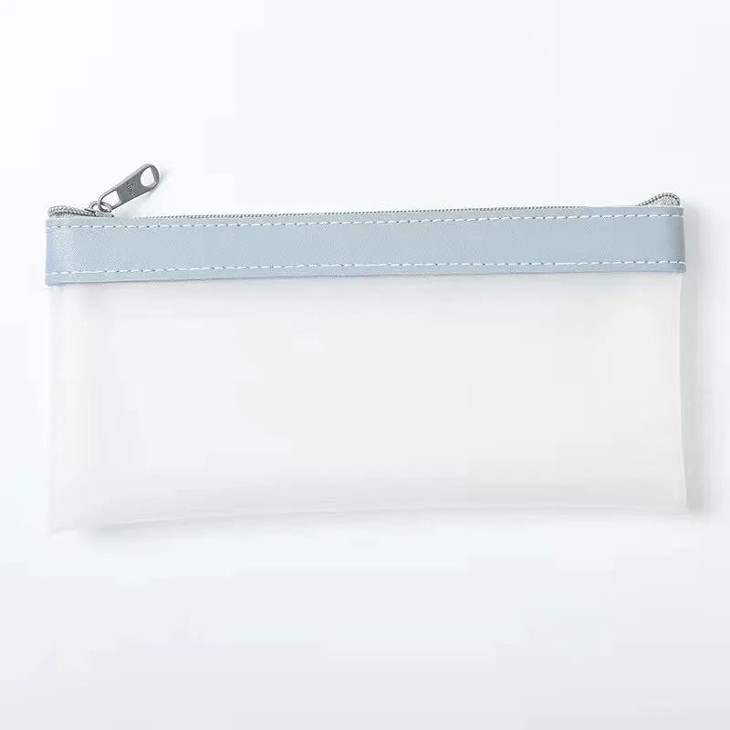 Junior high school high-value pencil case large capacity TPU stationery bag in beige colour option