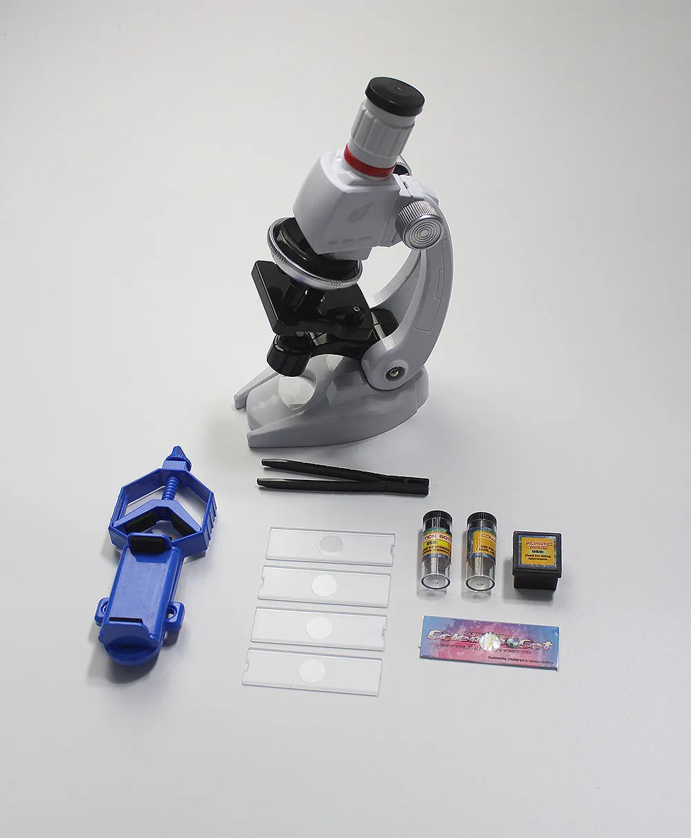 Children's microscope set in a 24.5 x 9 x 21.5 cm box for micro world observation