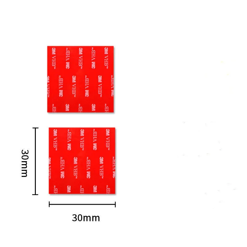 Round red PU foam double sided adhesive tape pads in various sizes on a white background