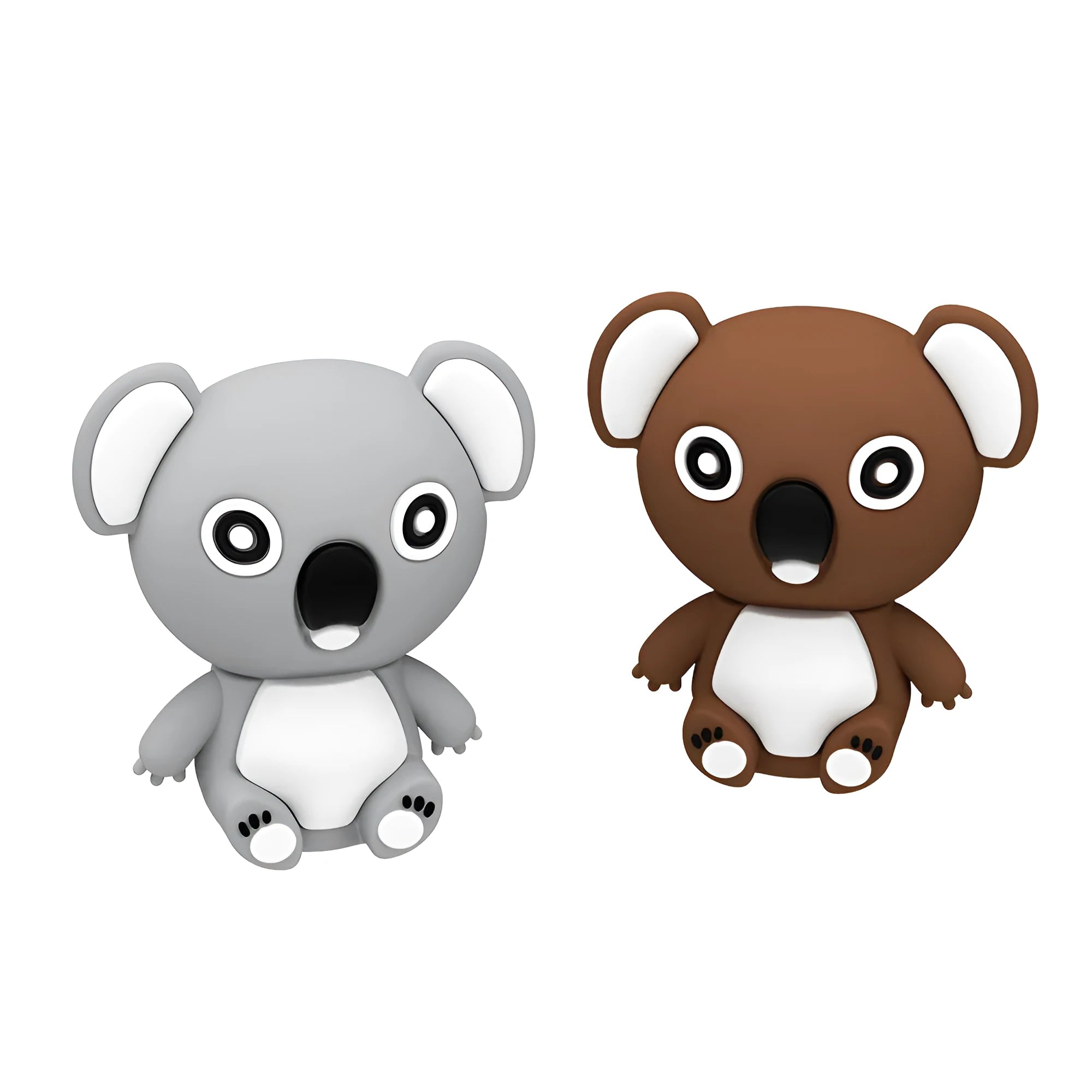 Cartoon silicone USB drive shaped like a koala with USB connector and indicator light, in brown colour