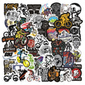 50-pack bicycle doodle stickers in vinyl for MTB and cross-country bike frame customisation