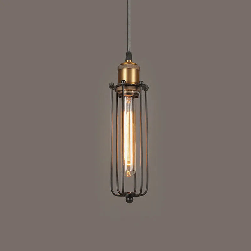 Brown iron Nordic retro industrial gladiator chandelier with fishing line shape.
