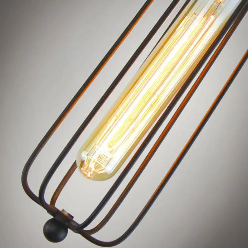 Brown iron Nordic retro industrial gladiator chandelier with fishing line shape.