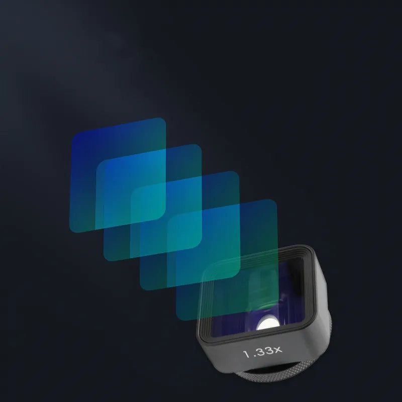Black SANYK 1.33x smartphone anamorphic widescreen movie lens for cinematic video production