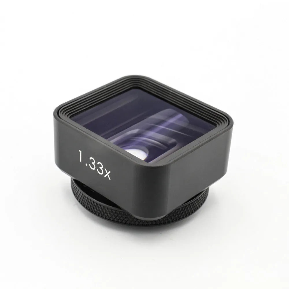 Black SANYK 1.33x smartphone anamorphic widescreen movie lens for cinematic video production