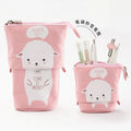 Creative student stationery canvas pencil bag round style 19x7.5x12.5cm cartoon pattern multi colour options