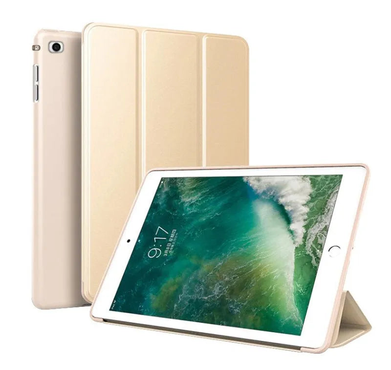 TPU silicone clamshell iPad case with built-in stand for iPad Air 2 and 9.7 inch models