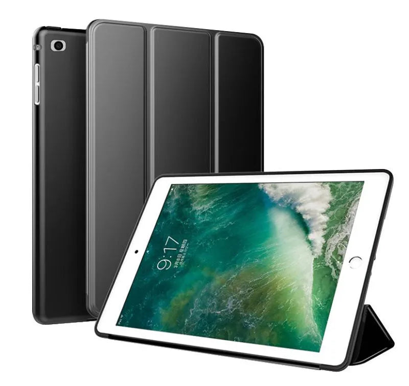 TPU silicone clamshell iPad case with built-in stand for iPad Air 2 and 9.7 inch models