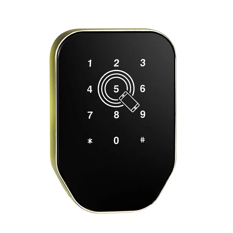 Induction electronic lock zinc alloy ABS fire retardant for bath centre sauna cabinet in gold finish on a wooden cabinet door