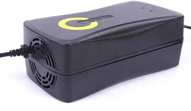 72V20Ah electric car charger with pulse repair, automatic power-off, black alloy casing, UK plug