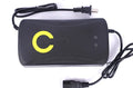 72V20Ah electric car charger with pulse repair, automatic power-off, black alloy casing, UK plug
