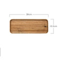 Wooden hand-painted rectangle breakfast plate in Japanese style with acacia finish