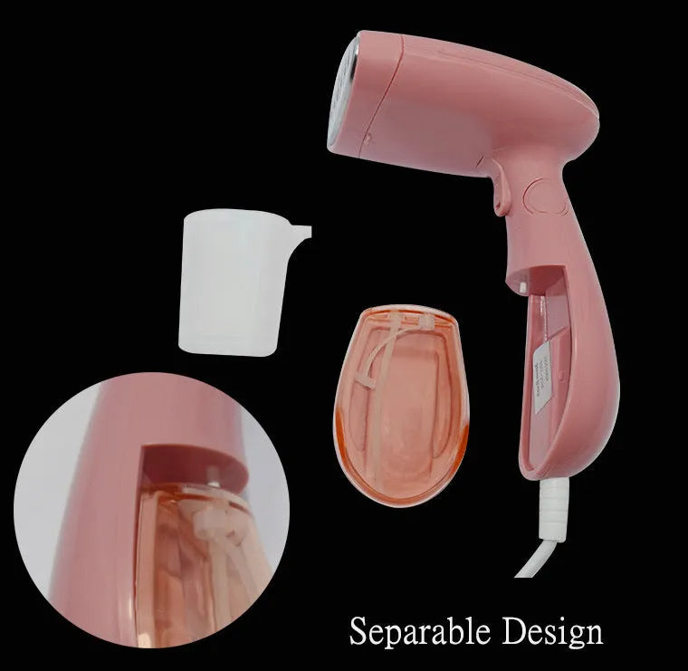 Sokany pink handheld steam ironing brush with EU plug for clothing care