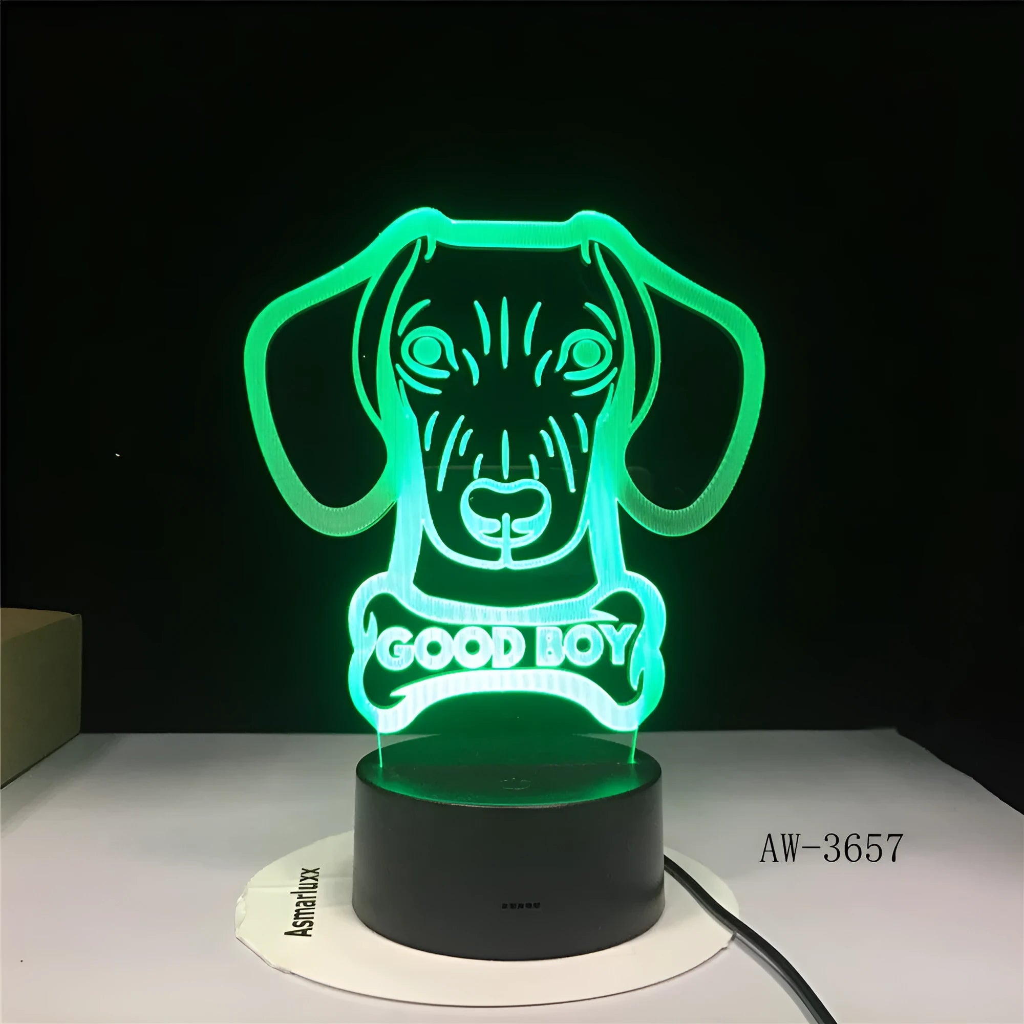 Remote control touch LED table lamp with colourful gradient acrylic shade on ABS base