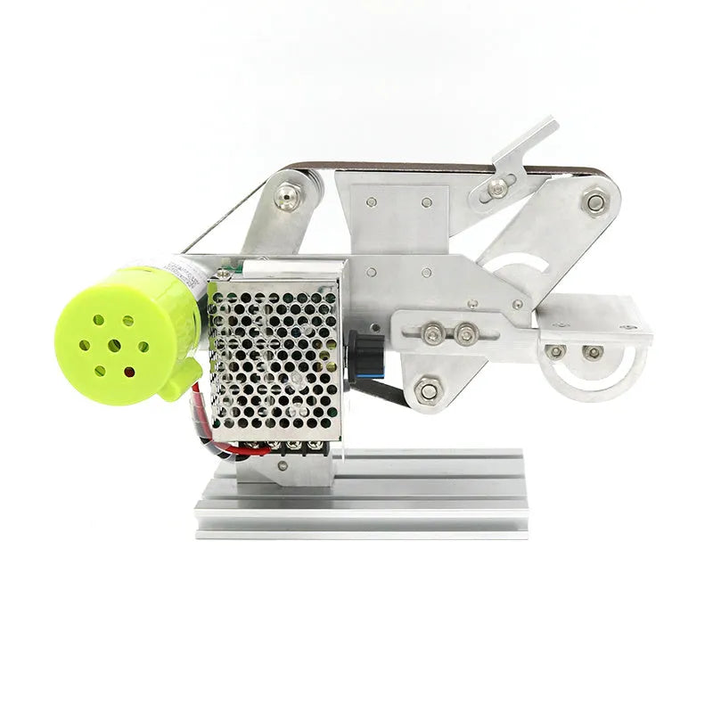 895 fixed-angle belt grinding machine on desktop with speed adjustment controls