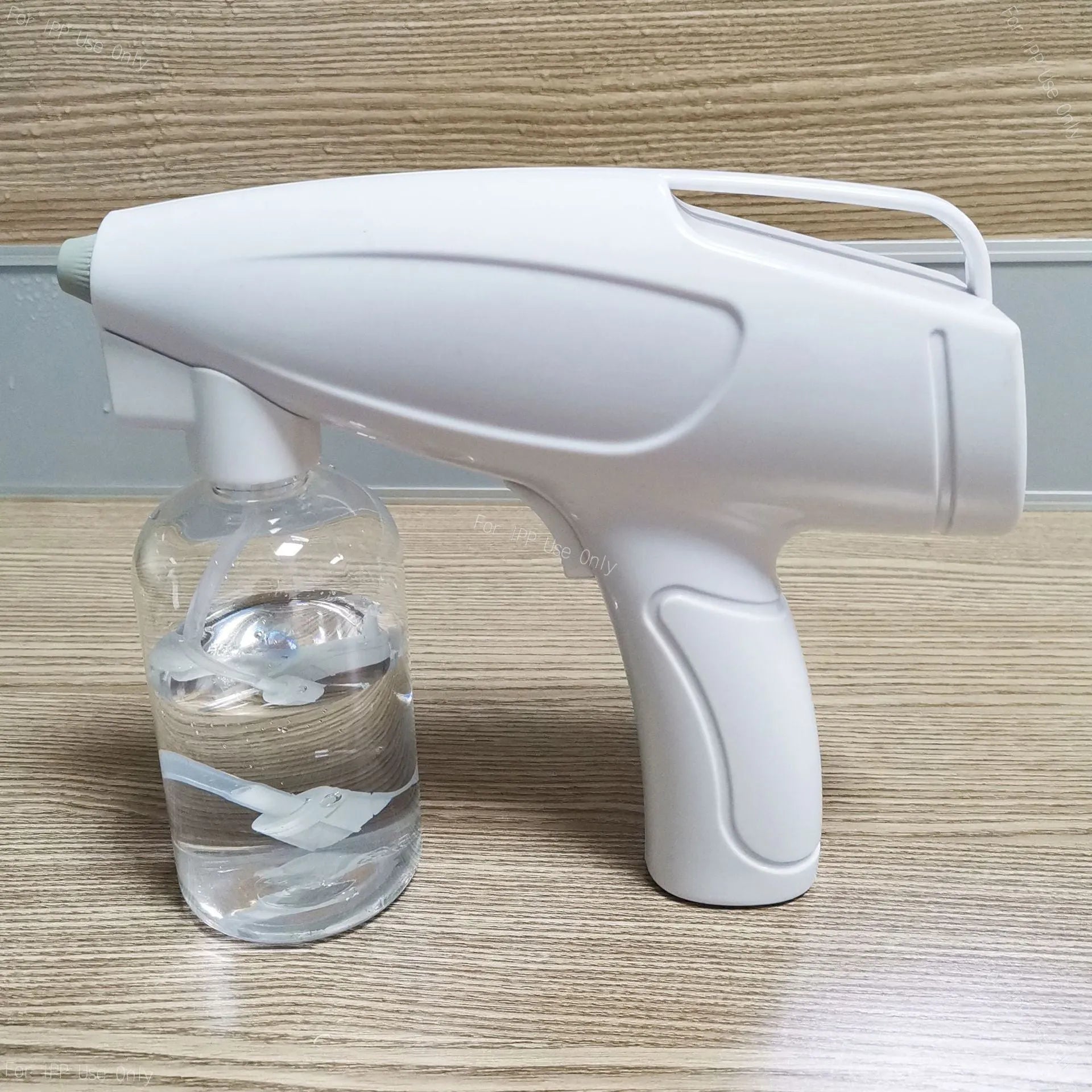 White handheld wireless electric spray disinfection gun with USB Type-C port