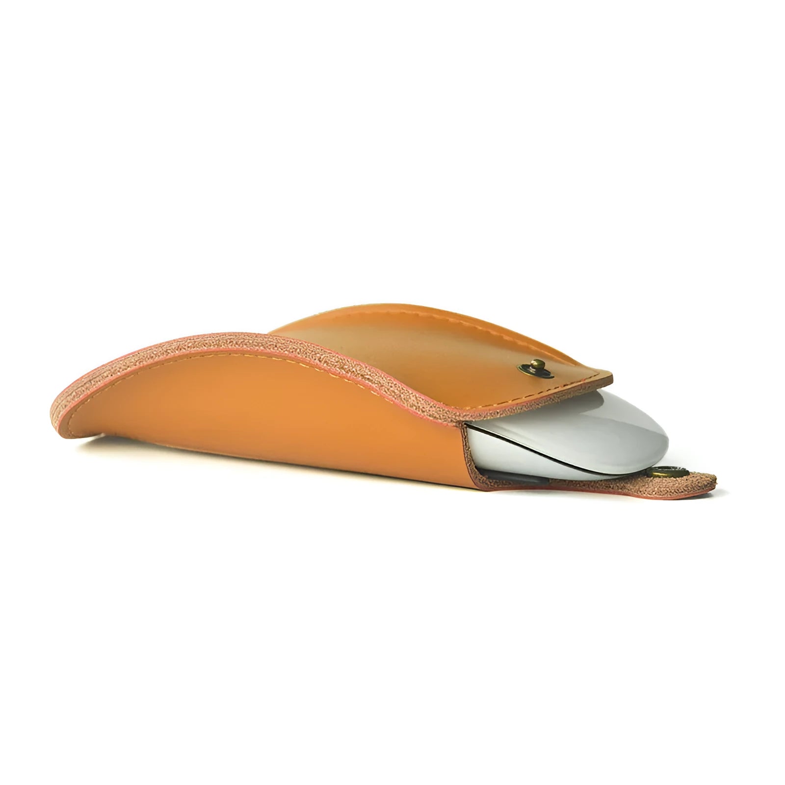 Brown leather storage bag for Apple Magic Mouse 2nd Generation