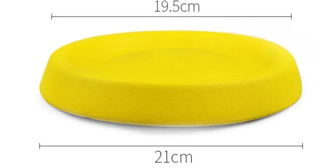 Yellow EVA plastic dog throwing toy weighing 70g for training and interactive play