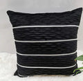 Striped plush velvet pillow cover for sofa in various colours on a 45x45 cm cushion.
