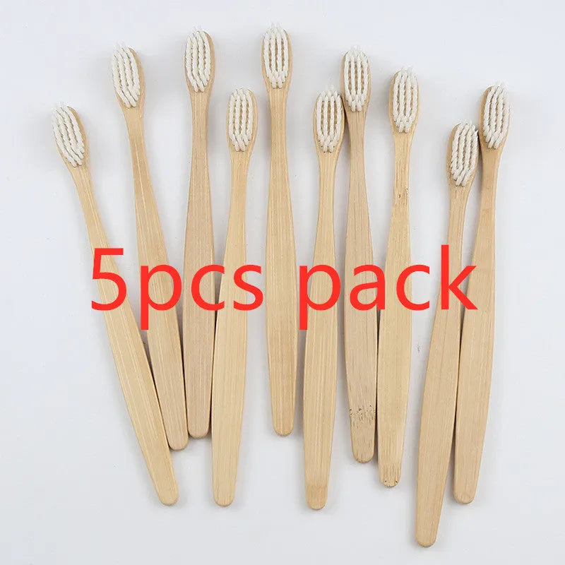 Rainbow bamboo toothbrush with natural biodegradable handle in assorted colours